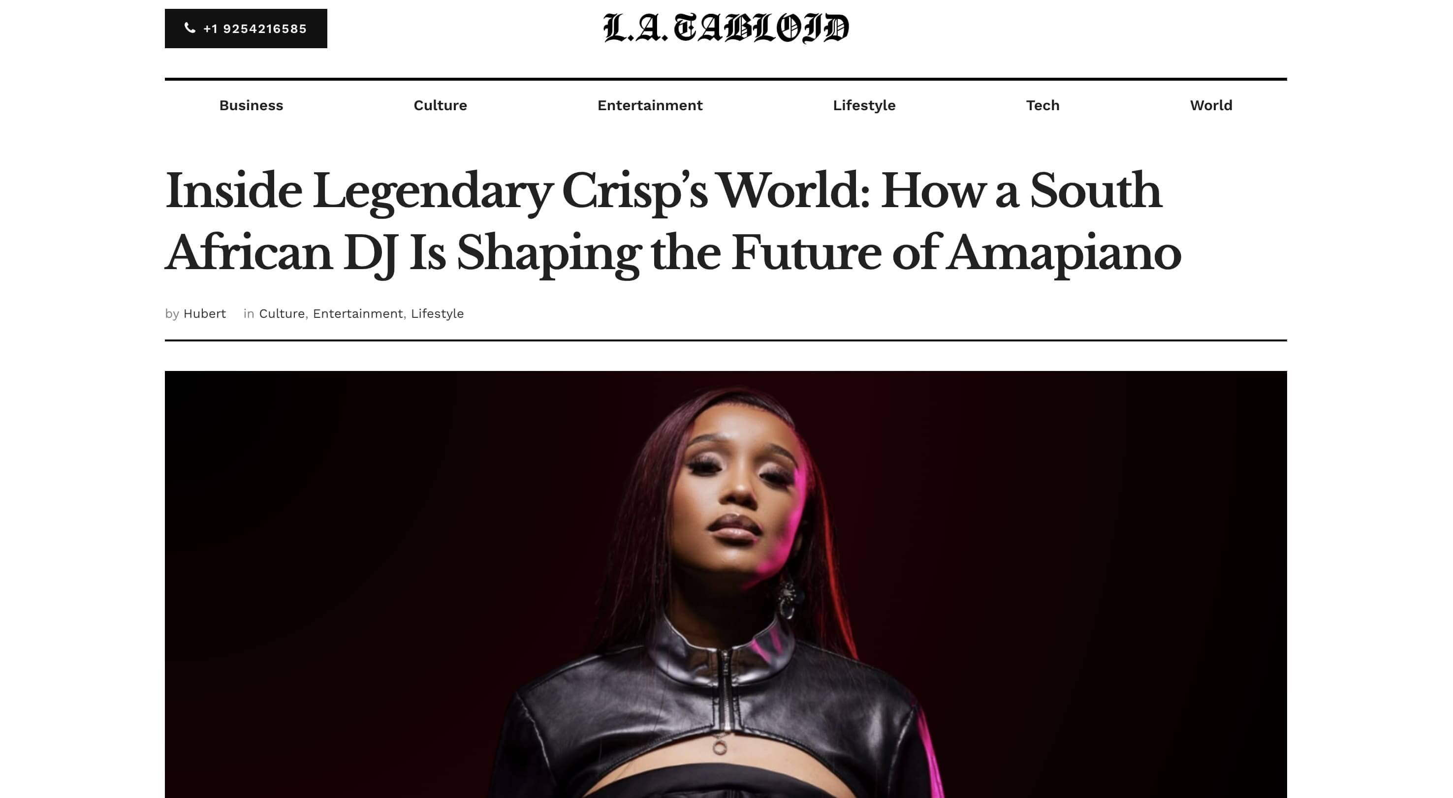 L.A. Tabloid article featuring Legendary Crisp