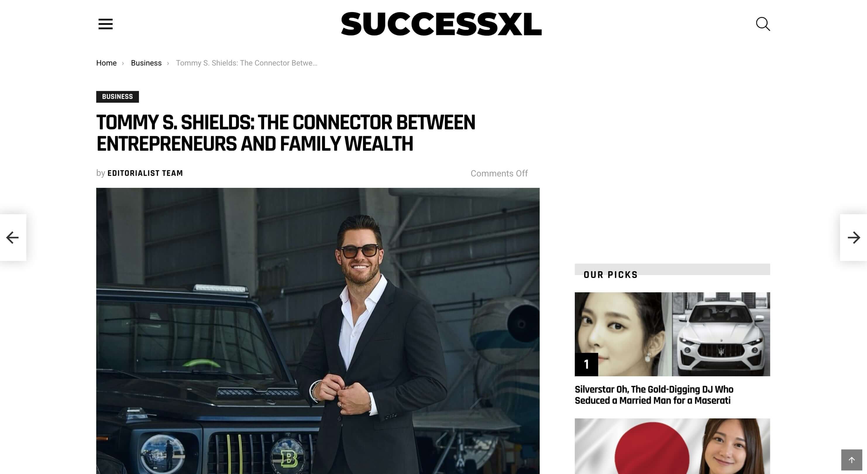 SuccessXL article featuring Tommy S. Shields
